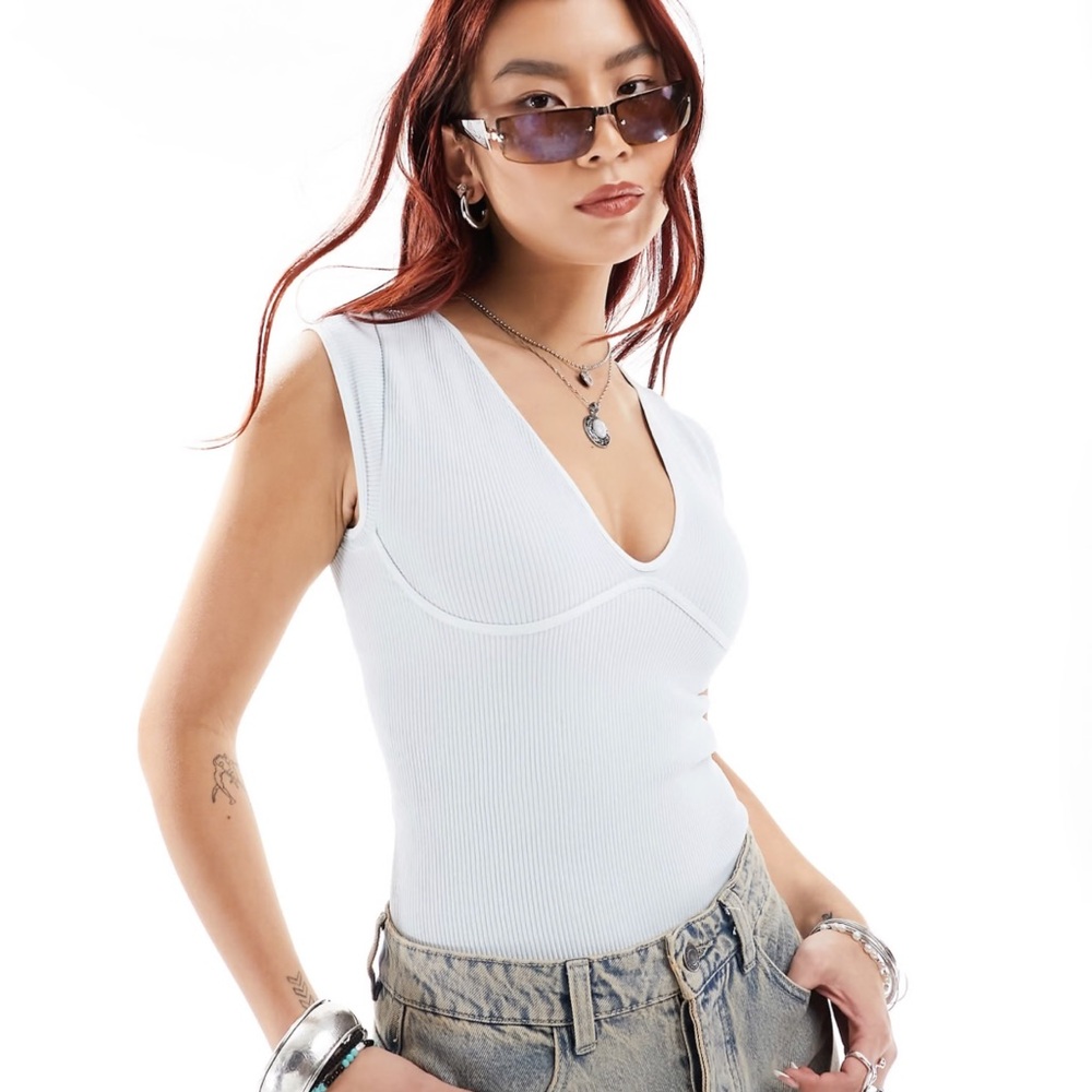 Free People Body suit Ribbed Scoop Neck